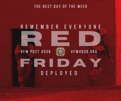 EdmondVFW4938's tweet photo. When America calls there are men and women of every branch ready to answer. For their brave service we wear red every Friday to show our support. #veteran #remembereveryonedeployed #redfriday #local #patriotic #support #military #deployed #USA #community https://t.co/TWGVveYxoW
