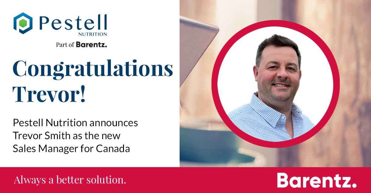 Pestell Nutrition is proud to announce that Trevor Smith is advancing to the role of Sales Manager for Canada. Please join us in congratulating Trevor! 

Read more: lnkd.in/eh4J9v7Q
#AnimalNutrition #alwaysabettersolution