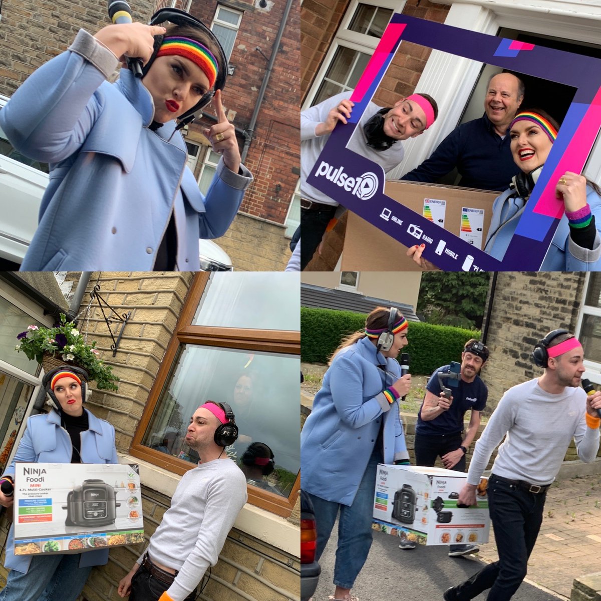 HitsWYorksNews's tweet photo. 🚪They did it!!! @DannyMylo &amp; @RosieMadison  played #KnockADoorRun LIVE across #WestYorkshire this morning! 

👀See all of the snaps here 👇
https://t.co/uInUre7GZB 

Thanks to @sonicdirect for all the prizes &amp; @mini_travelExec for the 🚐🙌 https://t.co/Gti0PELjQm