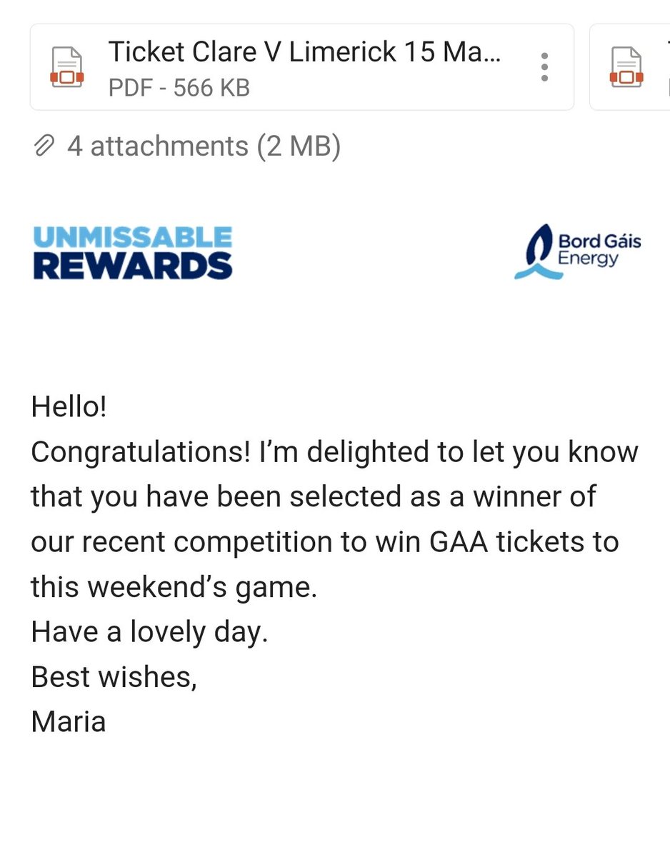 pcwpcw79's tweet image. Thanks @BordGaisEnergy  ye certainly made my Friday a whole lot brighter. 4 tickets for Sunday. Whooooo #FridayFeeling  🎉💛💙 #bgerewards