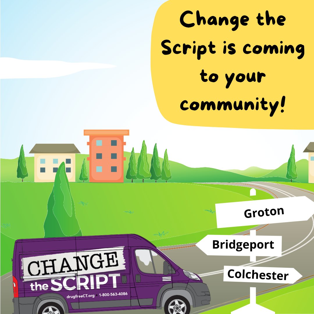 ClearinghouseCT's tweet photo. It's a busy weekend for the #changethescriptct van! We'll be in Groton today, Bridgeport on Saturday, and Colchester on Sunday. See you there! #PreventionHappensHereCT #MentalHealthAwarenessMonth #NPW2022 https://t.co/rSFLTznnwR