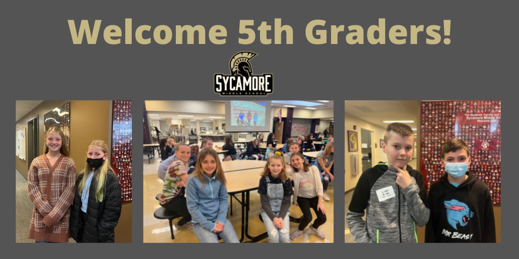 SycamoreMS's tweet image. SMS 6th graders led 5th graders on tours of the school. We are excited to welcome the incoming class! #TogetherWeSpartan #Empowering2Succeed