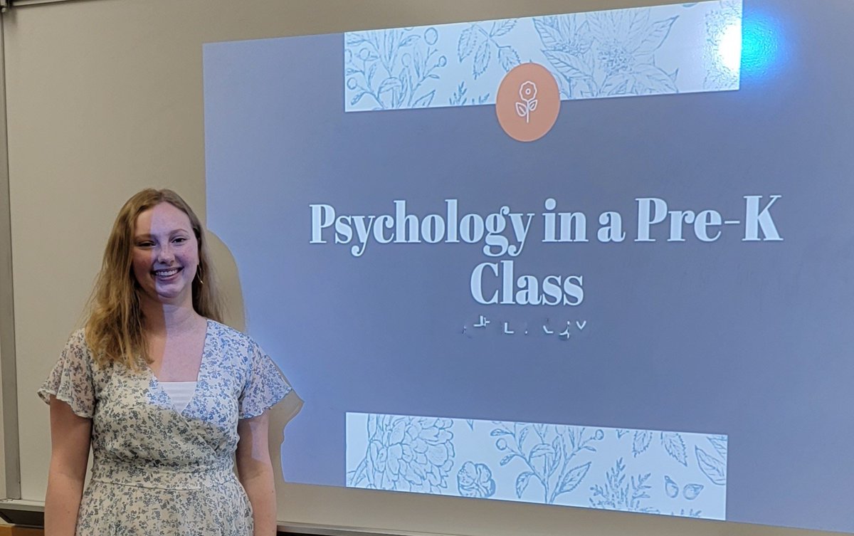Congrats to Lauren class of 2022! She took her passion for Psychology &amp; applied it to a Pre-K classroom. Her ability to explain how Piaget &amp; Erikson’s theories came to life during her ELO was incredible! <a href="/UofNH/">University of New Hampshire</a> is lucky to have her in the fall! #ELO <a href="/HB_highschool/">Cavaliers</a> <a href="/HBHSGuidance/">HBHS School Counseling</a>