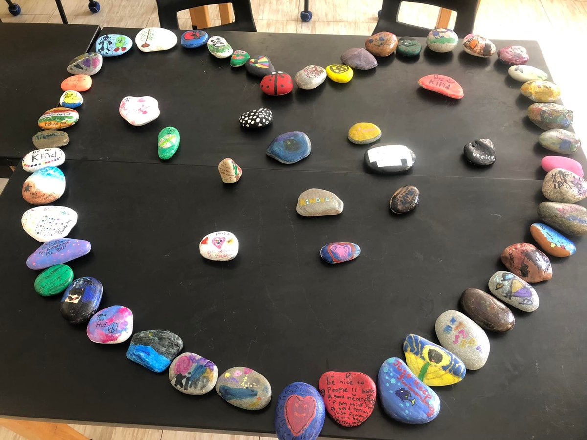 AllJakeman's tweet photo. We had a rockin’ good time discussing how important spreading kindness is. Congratulations to our two winners of the most creative rocks: Hailee Crocker (grade 5) and Morgan Pevie (grade 10).
@NLESD #RockinGoodTime #SpreadKindness #BeKind https://t.co/jMVLWaUsb1
