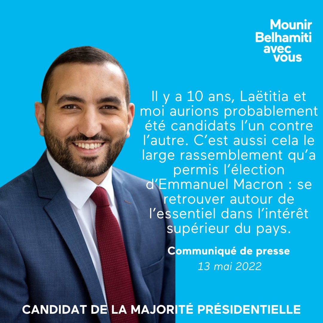 MounirBelhamiti's tweet photo. Issus d’horizons politiques différents, nous partageons avec @LaetitiaCalmont le même attachement au territoire, la même volonté de contribuer à la réussite du pays et à la concrétisation du projet d’@EmmanuelMacron.

#MounirAvecVous #legislatives2022 https://t.co/5F34KoUR2y