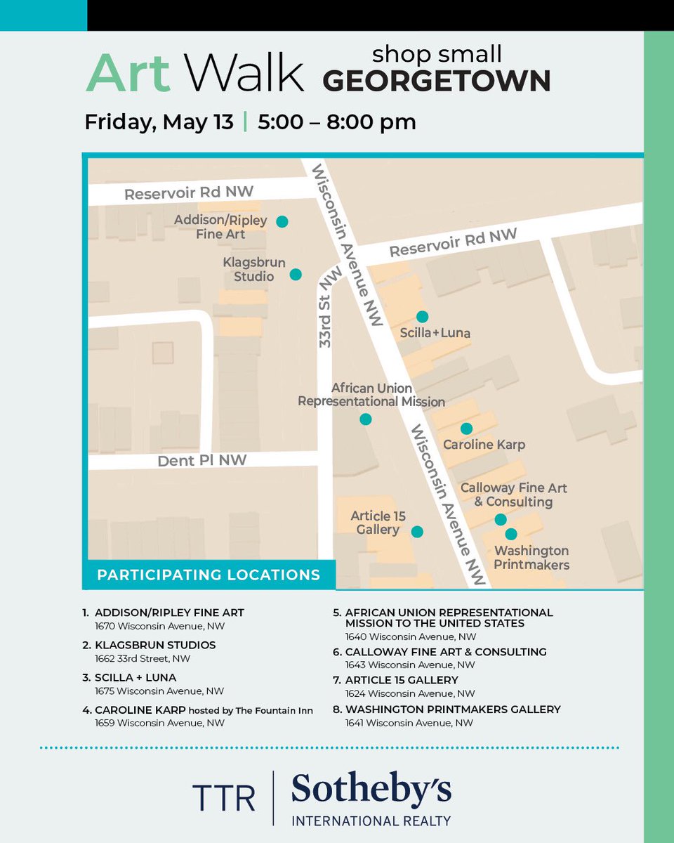 georgetownmain's tweet image. #georgetowndc Art Walk happening tonight from 5-8! Keeping 🤞the weather holds up! #dcart #creativedc