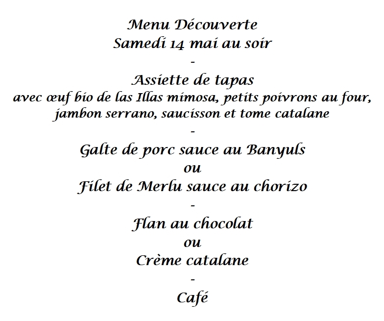 trabucayres's tweet photo. L’Hostal dels Trabucayres vous propose samedi 14 mai au soir un menu Découverte à 26 euros à l’occasion du vernissage de l’exposition de photos « Faune sauvage des Albères et du Vallespir ».
Réservation conseillée au 04 68 66 55 38
#trabucayres #lasillas #restaurant #vallespir https://t.co/uIVXUjtBx0