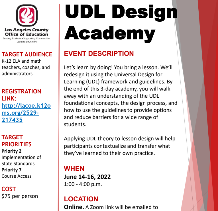 Register here: lacoe.k12oms.org/2529-217435 #UDL #LACOE