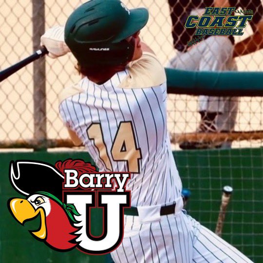 E_CoastBaseball's tweet photo. Congrats to 2022 INF/RHP TJ Ninchritz on his commitment to Barry University! Proud of all the hard work you put in. Excited for summer ball #ECB #EastCoastBaseball #BarryBaseball #barryuniversity #barryu https://t.co/vSBnNmHOko