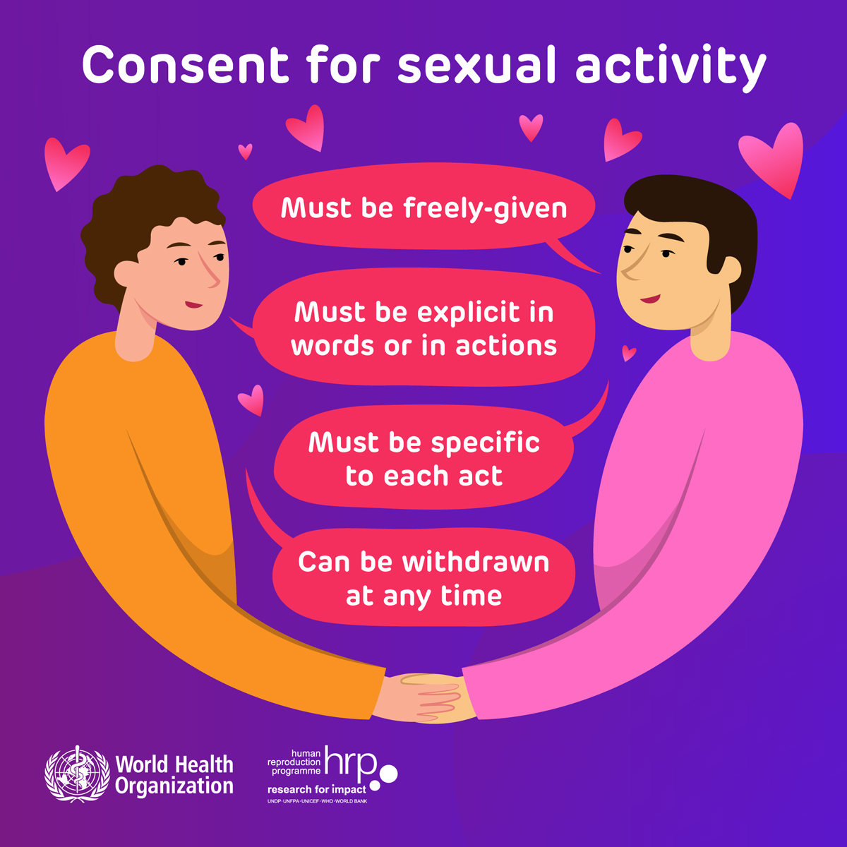 #Consent is a requirement for all sexual activity.

Sexual and gender-based violence (#SGBV) refers to any act that is perpetrated against a person’s will &amp; is based on gender norms &amp; unequal power relationships. 

If you have experienced #sexualassault, you are not alone.