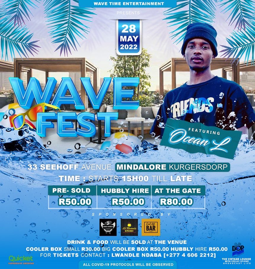 Oceanel_sa's tweet photo. Catch me perform live at wave fest 🌊🌊 get your tickets now from quicket click the link to purchase your tickets 🌊🌊 location is provided on the link as well 😉

https://t.co/6m2pRvIpYN https://t.co/SkdJV3NUJL