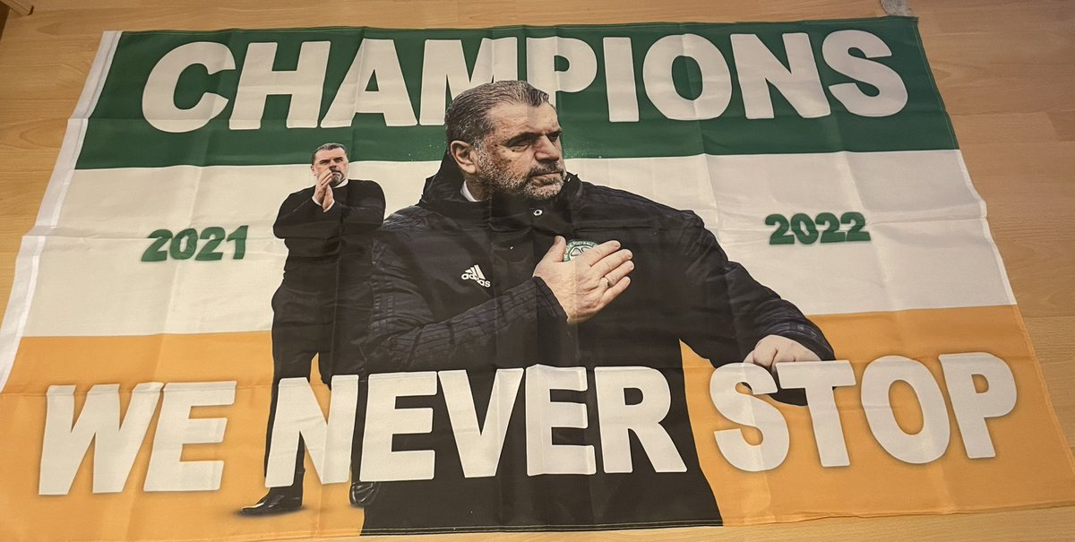 🤩 Get Ready for the celebrations tomorrow, the champions again 

WE NEVER STOP 

Flag £11 

hailhail-souvenirs.co.uk/product/celtic…