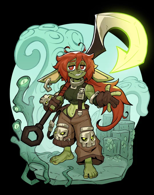 I love me some goblins ❤️ so I decided to make my own.
Her name is Kelp (be wary of eldritch tentacles) 