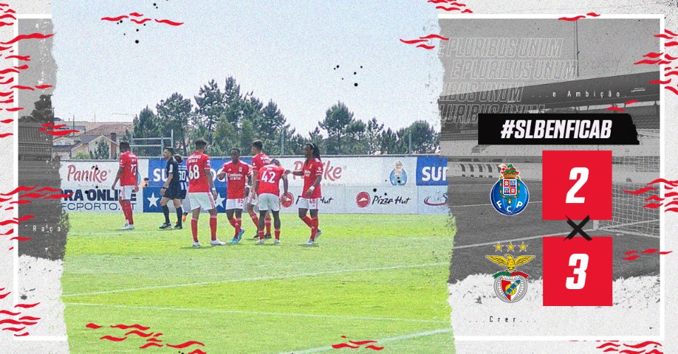 SLBenfica's tweet photo. #SLBenficaB | ⏹ Fim do jogo!

⚽ Jair Tavares, Duk e Miguel Nóbrega.

#FCPBSLBB #LigaPortugalSABSEG #MadeInBenfica https://t.co/OiXYR00RdO