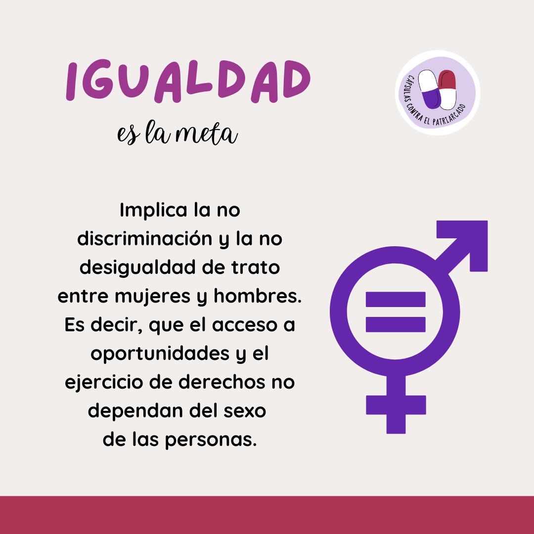CPatriarcado's tweet photo. Aunque se tiende a pensar lo contrario, 'igualdad de género' y 'equidad de género' no son lo mismo. Sin embargo, guardan una relación estrecha y son claves para lograr cambios importantes en nuestra sociedad.
#IgualdadDeGénero #EquidadDeGénero #Feminismo https://t.co/MSvCj8eXJV