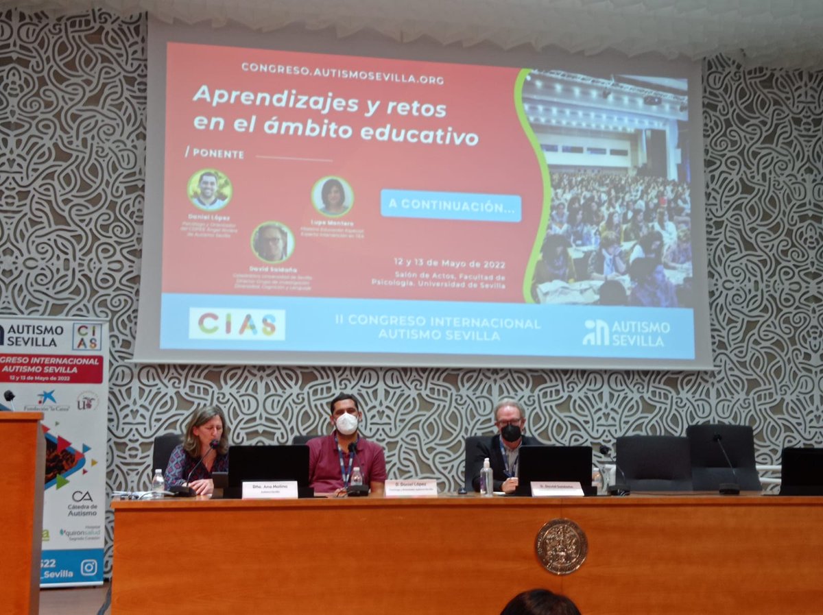 labdicole's tweet photo. Nuestro compañero @DavidSaldana_es está participando en la mesa redonda sobre Aprendizajes y retos en el ámbito educativo del #CIAS22 organizado por @Autismo_Sevilla en la @facpsi @PsicologiaUS https://t.co/tEA2ryOTGr