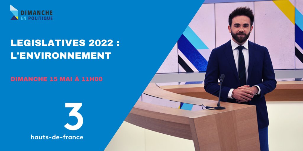 #legislatives2022 Rdv Dimanche en politique 📅 15 mai à 11h00 avec Mickaël Guiho et ses invités sur le thème de l'environnement 
<a href="/F3Picardie/">France 3 Picardie</a> 
✅ <a href="/barbarapompili/">Barbara Pompili</a>  
✅ <a href="/JphTanguy/">Jean-Philippe Tanguy Ⓜ️</a> 
✅ <a href="/roxane_Lundy/">Roxane Lundy</a> 
✅ <a href="/PaulMgt/">Paul Mougenot</a> 
✅ <a href="/SohaAllioui/">soha</a> 
✅ Paul Lafay