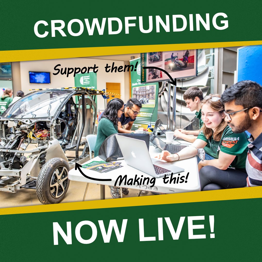 #crowdfunding for our 1st solar car is now live!🤩

crowdfunder.co.uk/p/uni-of-notti… 

Any contributions big or small are hugely appreciated⚡Support, share &amp; be part of our #sustainable transport revolution!💚

#weareuon #solar #solarchallenge #electricvehicles #renewables #crowdfunder