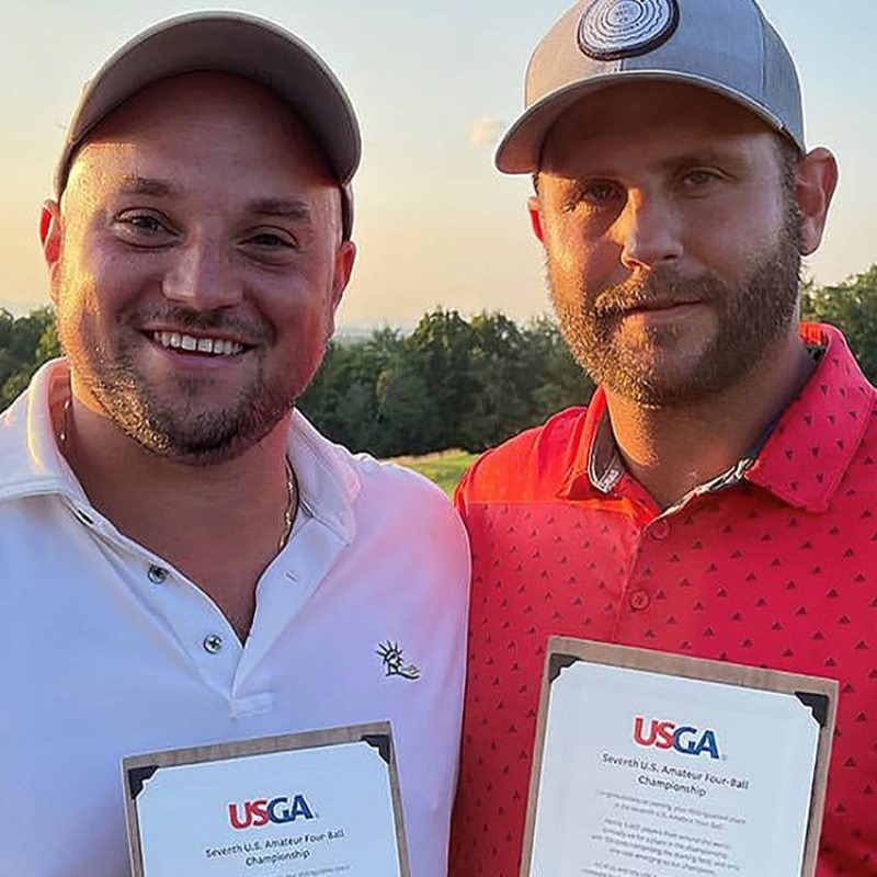 USGA's tweet photo. In 2015, @PlayMassGolf native Mike Mottola was in a medically induced coma and seemed moments away from losing his life.

Today, he’s cancer-free and will tee it up in the 2022 #USFourBall with partner Dan Koerner.

Read about Mottola’s remarkable story of courage and fight.