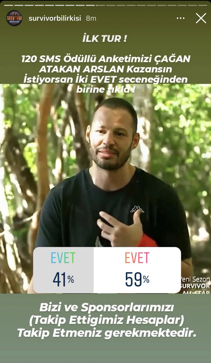 TeamAvatarAnket's tweet photo. #TeamAvatar instagramda @/survivorbilirkisi hesabını ve takip ettiklerini takip ederek sadece Atakan'a oy kullanıyoruz. 🙏🏻 https://t.co/BfBN4l5n8v