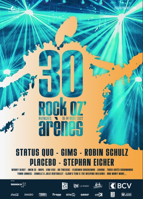 Can't wait to celebrate the 30th edition of Rock Oz'Arènes on 12.08 in Switzerland! Who is going to be there? 🤩 @rockozarenes