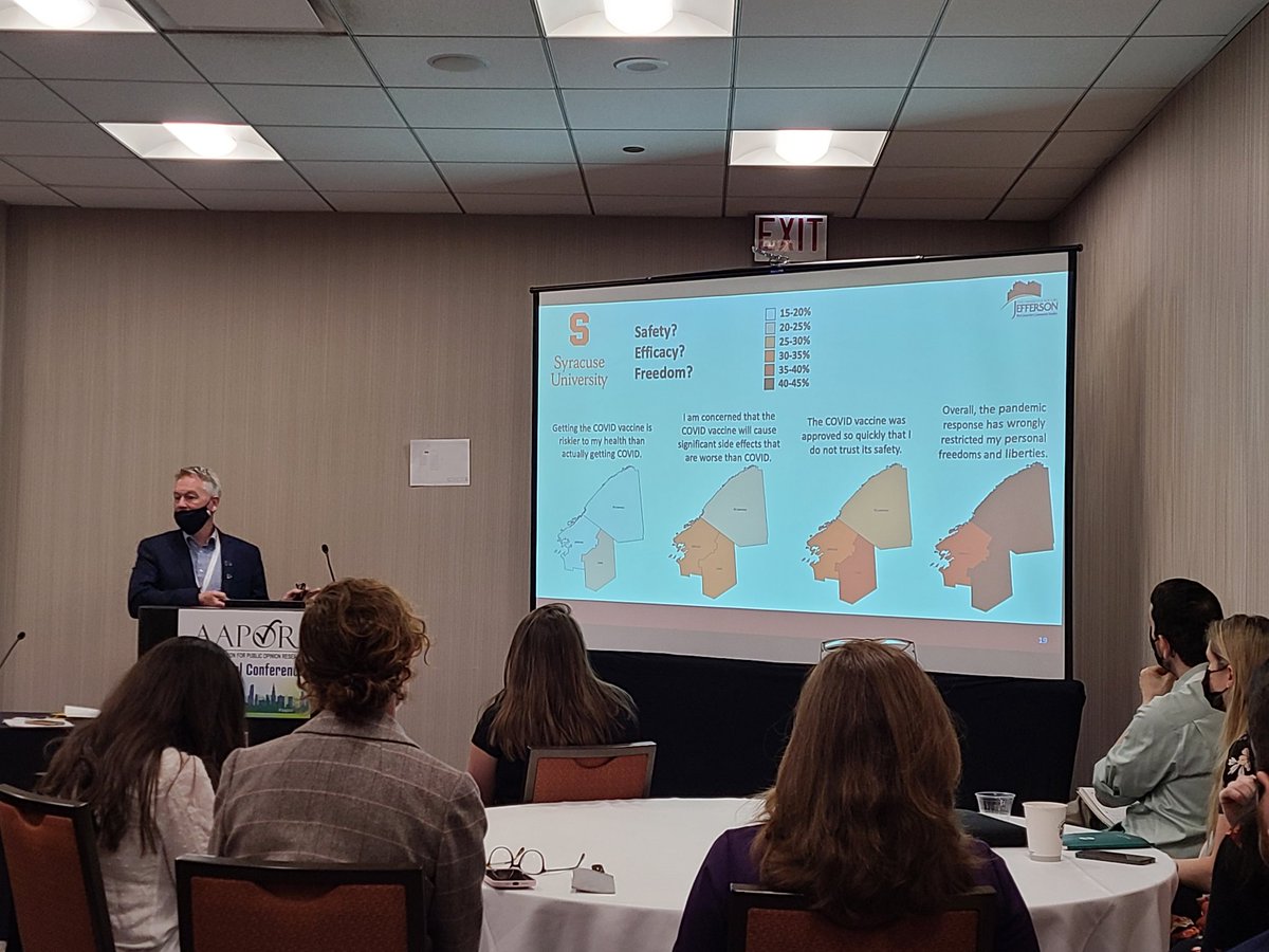 FreeRangeRsrch's tweet photo. Joe Lalone with "interpretation error" and the importance of communicating findings so they are interpretable #aapor https://t.co/AQJQLcezg6