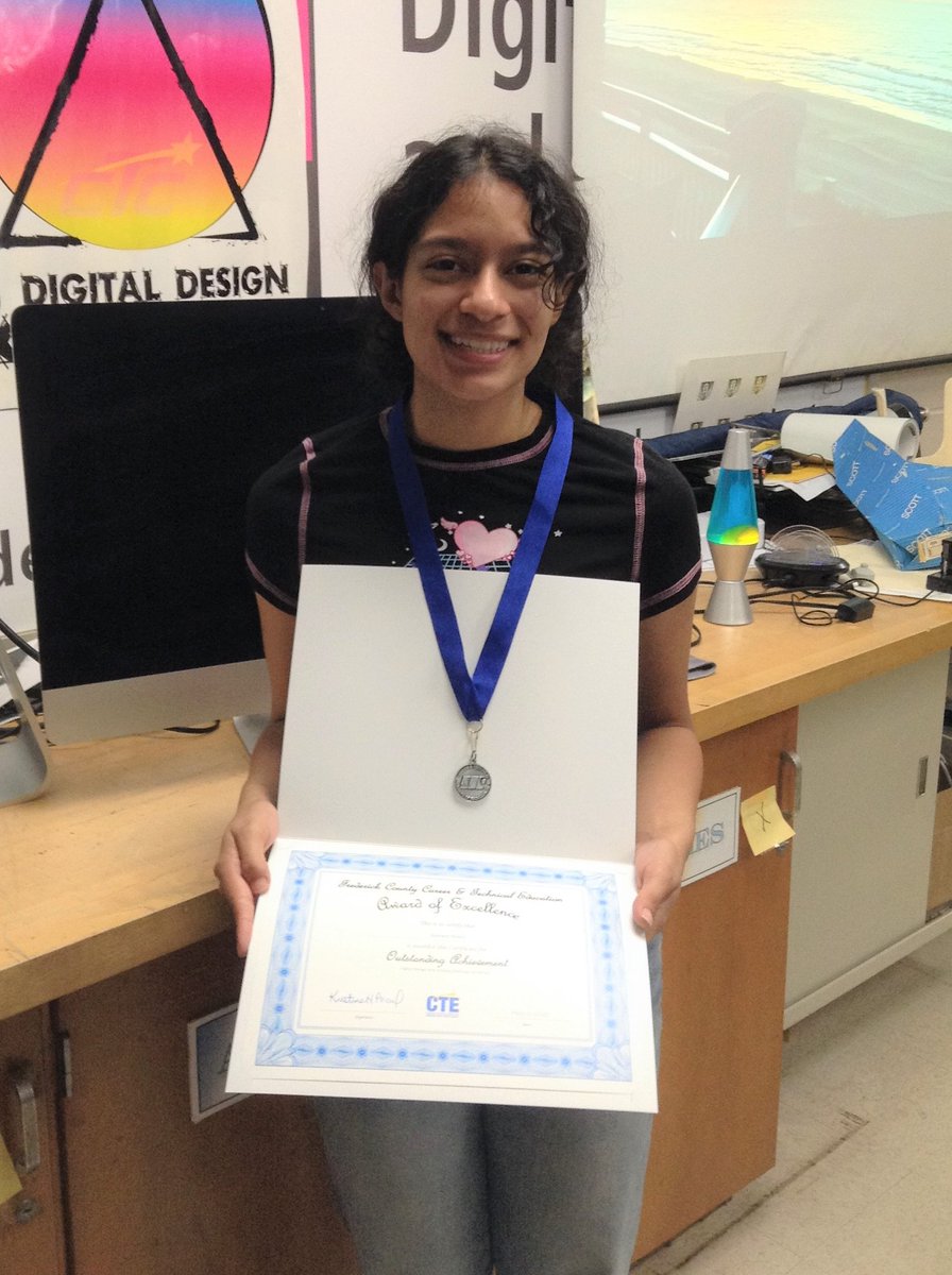 CTC Principal (@ctcprincipal) on Twitter photo Congrats to Damaris Rivera; a winner of the CTE Award for 2022. A senior at TJHS, she is a 3rd year student who has thrived in the Digital Design program and is instrumental in the creation & execution of many designs for CTC and FCPS entities. <a href="/FrederickCTC/">FCPS_CareerTech</a> <a href="/CTEKPearl/">Dr. Kristine Pearl</a> <a href="/ddpmctc/">DDPMCTC</a> Congrats to Damaris Rivera; a winner of the CTE Award for 2022. A senior at TJHS, she is a 3rd year student who has thrived in the Digital Design program and is instrumental in the creation & execution of many designs for CTC and FCPS entities. <a href="/FrederickCTC/">FCPS_CareerTech</a> <a href="/CTEKPearl/">Dr. Kristine Pearl</a> <a href="/ddpmctc/">DDPMCTC</a>
