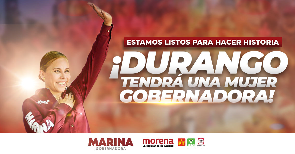 MarinaVitela_'s tweet photo. ¡#Durango está listo para tener a su primera mujer gobernadora!
 
Unidos, con el #CambioVerdadero transformaremos esta hermosa tierra. 

#MarinaGobernadora #Morena https://t.co/k7kYpPnjIR
