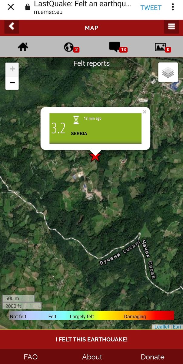 JelenaMKandic's tweet photo. V.E. @jeremic_vuk,
Poštovani @predsednikrs,
Zaista je i RSZ objavio na svom zvaničnom web-sajtu da su bila 2 #zemljotres-a jačine 3,6Rh 8km WSW #Rtari #Pakovraće i 3,2 Rh 5km NNW u #GornjiTrbušani #Čačak.
#Galaksija032 pominje samo jedan bezopasan.
https://t.co/Stxs0G118c https://t.co/w4WwbBdsAG