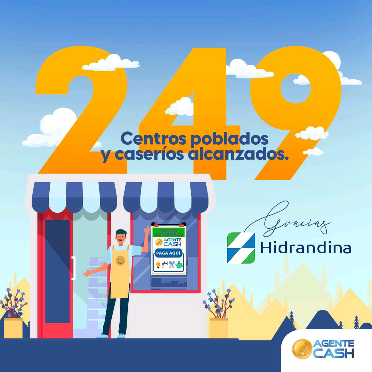 AgenteCash's tweet photo. Las familias de Áncash, Cajamarca y La Libertad tienen los servicios más cerca de su hogar, gracias a #Hidrandina y #AgenteCash.

Esta alianza nos ha permitido acercar cada vez más la tecnología y las oportunidades para todos.

@HidrandinaPeru #SomosAgenteCash https://t.co/VcnMheI7Zt