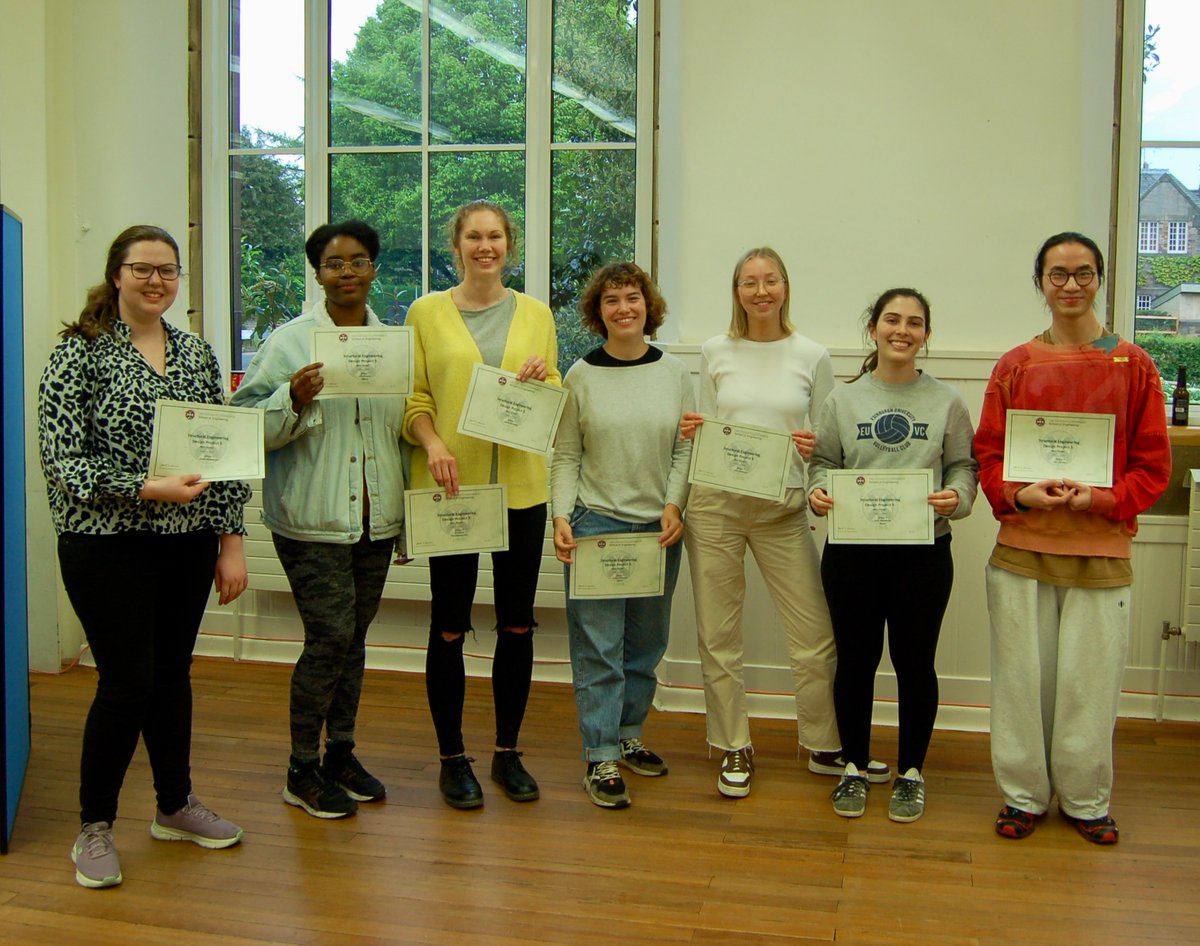 Today our 5th year MEng cohort celebrated the end of their three week design project, and the very last class as part of their degrees! Some excellent bridge designs were proposed. Indeed, they were so good this year that two groups were awarded prizes. Well done all! 🌁