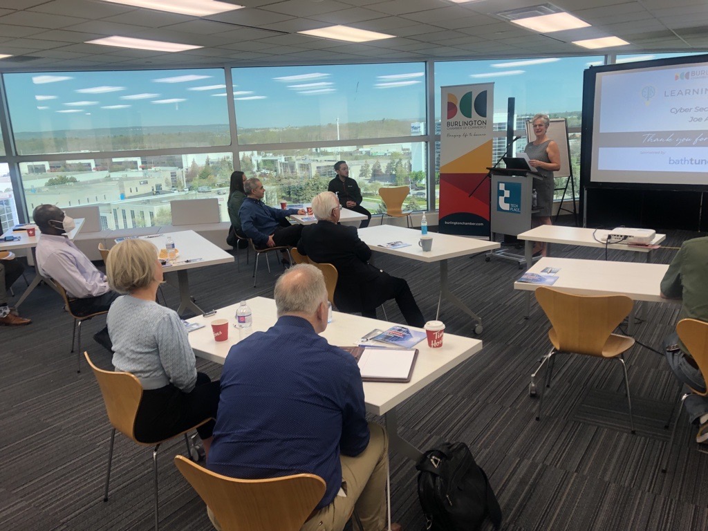 TechPlaceBurl's tweet photo. Today we hosted @burlingtoncofc and their learning series on cybersecurity with @JoeAppsSupport. It is great to see in-person events return to #TechPlace. Learn more about @JoeAppsSupport here: https://t.co/Tcjpzf8pcz https://t.co/YwCcupnQmU