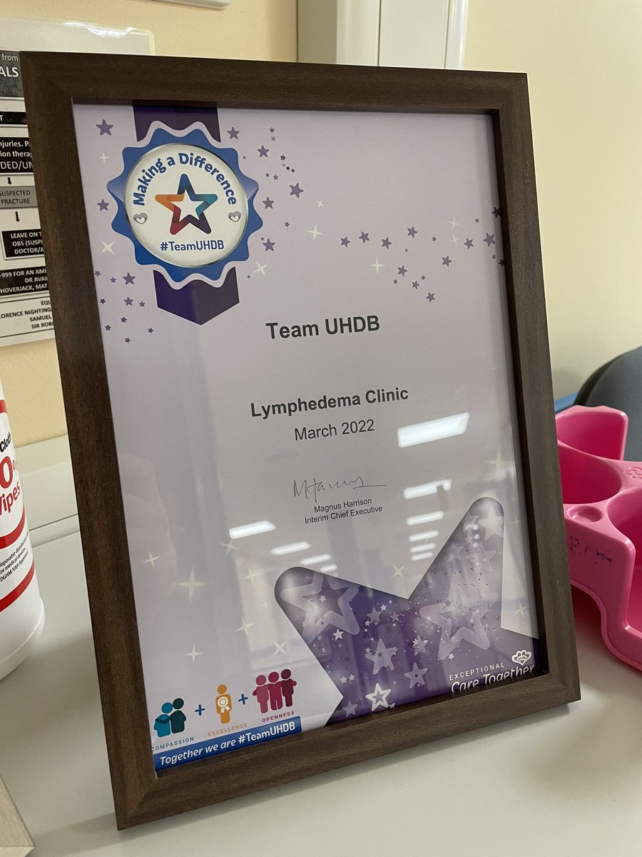 Yay! The lymphoedema team won the Making a Difference Award @UHDBTrust. I work as part of such a special team and they absolutely deserve this recognition. #lymphoedema #makingadifference #teamwork #workfam #UHDB