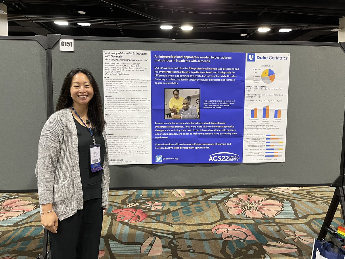 Duke Geriatrics (@dukegeriatrics) on Twitter photo <a href="/PavJules/">Juliessa Pavon, MD</a> <a href="/Rasheeda_HallMD/">Rasheeda Hall MD, MBA, MHS</a> @serenawongs <a href="/ashabbirmd/">Amna Shabbir, MD, NBC-HWC, CPC</a> showing their work at #AGS22 poster session this afternoon! <a href="/PavJules/">Juliessa Pavon, MD</a> <a href="/Rasheeda_HallMD/">Rasheeda Hall MD, MBA, MHS</a> @serenawongs <a href="/ashabbirmd/">Amna Shabbir, MD, NBC-HWC, CPC</a> showing their work at #AGS22 poster session this afternoon!