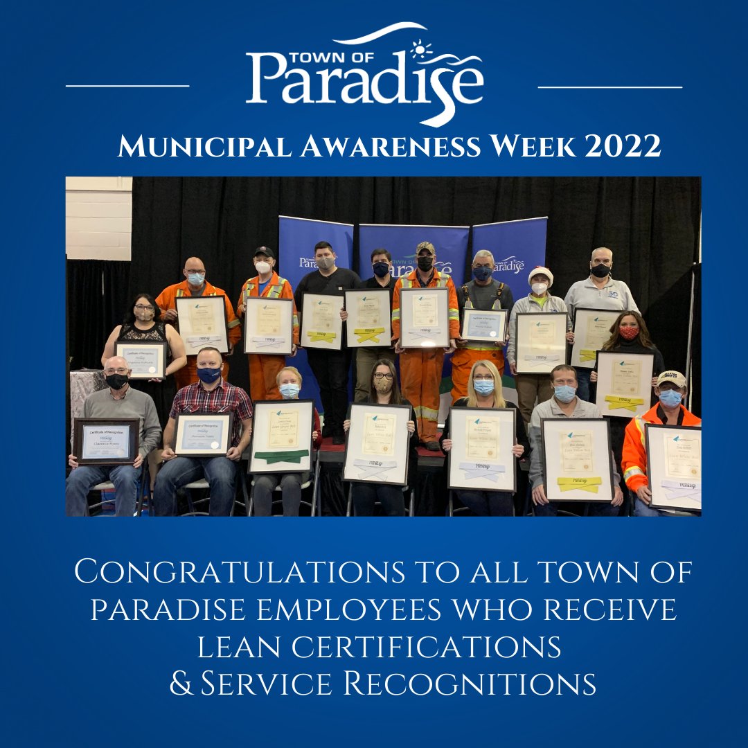 townofparadise's tweet image. To close out #MunicipalAwarenessWeek, we give a big shout out to our dedicated Town employees, Thanks to their commitment to our LEAN Continuous Improvement approach &amp;amp; year-round hard work &amp;amp; dedication, Paradise is a great place to live, work and play! 👏
