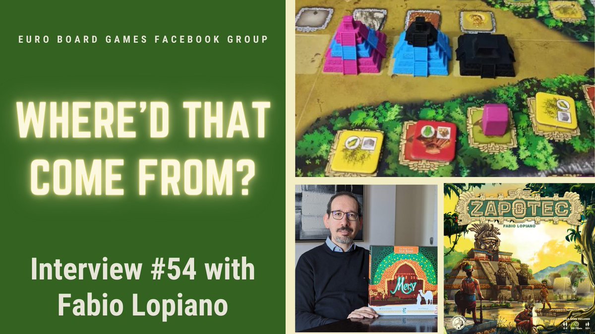 My NEW Interview with the designer of Zapotec fr <a href="/BoardAndDice/">Board&Dice</a> &amp; Merv—Fabio Lopiano. What games did he play growing up? #boardgames #boardgame #tabletopgaming #bgg 
facebook.com/groups/euroboa…