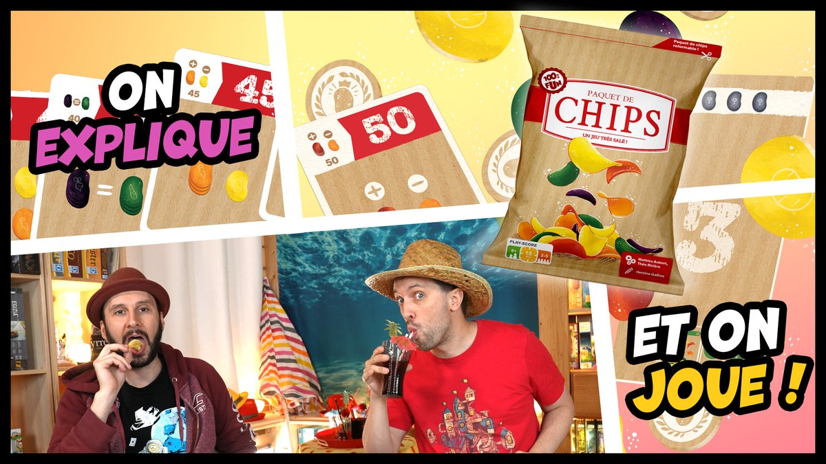 unmondedejeux's tweet image. Sylvain et Martin vous présentent Paquet de chips, un jeu d&apos;apéro signé par @Theo_Sacha  et @MathieuAubert2 .
Le lien vers la vidéo : youtu.be/G7Q5ubfAilw