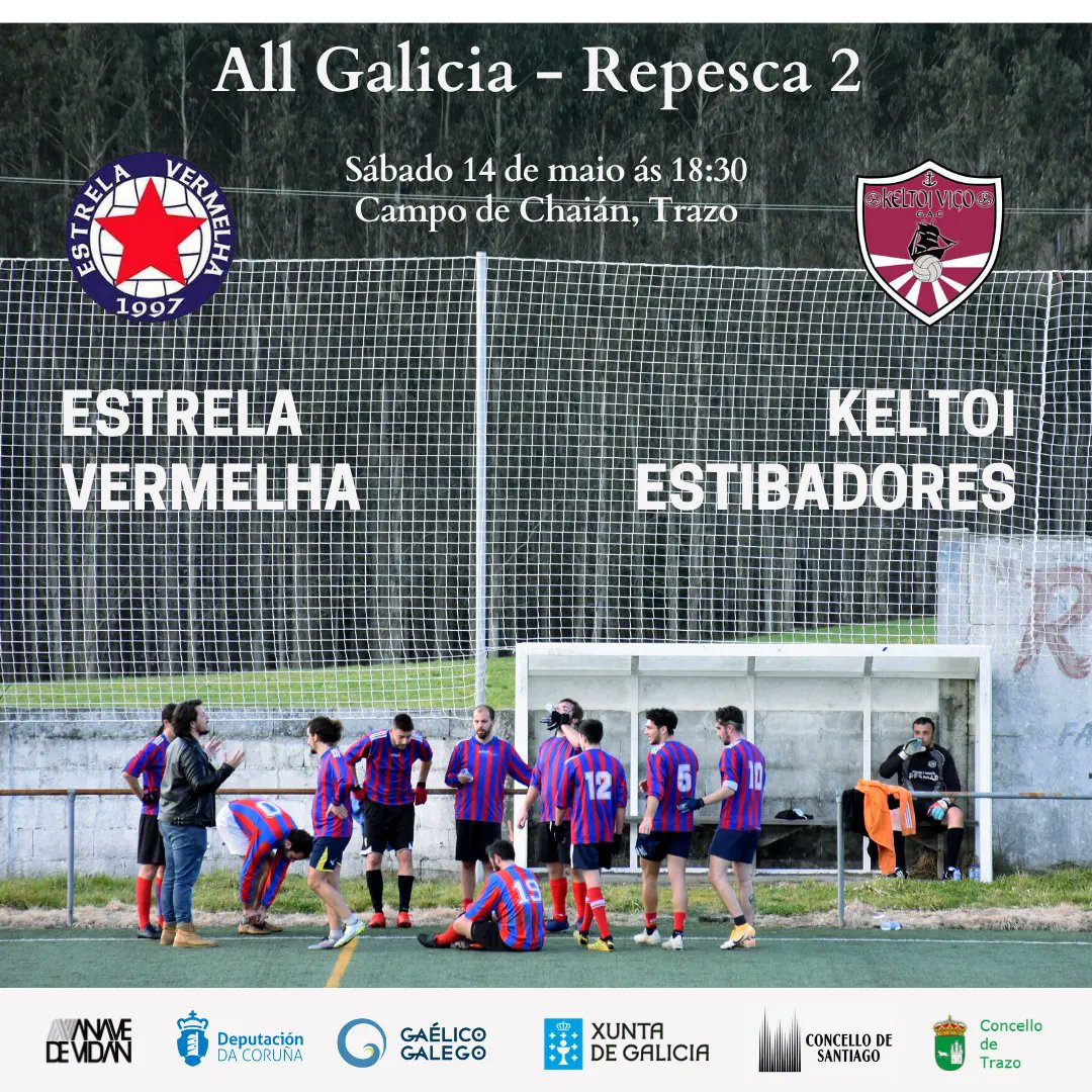 Estrela Vermelha FG (@estrelafg) on Twitter photo TODO OU NADA 📢
O noso equipo masculino xogarase o pase á Final Four do All Galicia ante <a href="/KeltoivigoGAC/">KeltoiVigo</a> Estibadores este sábado ás 18:30. Non perdades este intensísimo duelo en Chaián! TODO OU NADA 📢
O noso equipo masculino xogarase o pase á Final Four do All Galicia ante <a href="/KeltoivigoGAC/">KeltoiVigo</a> Estibadores este sábado ás 18:30. Non perdades este intensísimo duelo en Chaián!