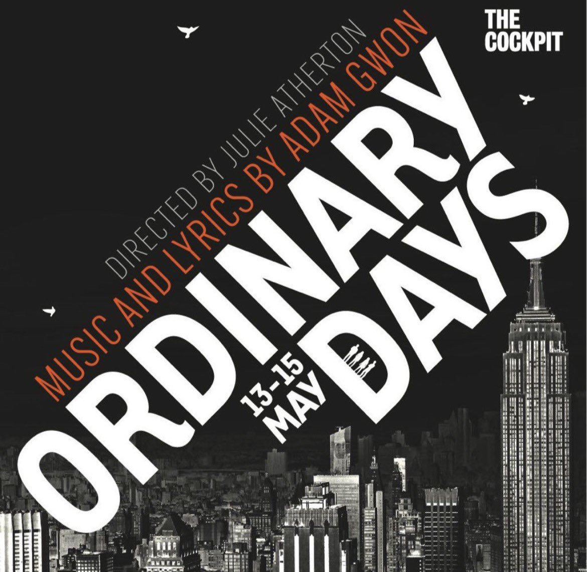 Once again I am reminded why Ordinary Days is one of my favourite musicals. <a href="/cockpittheatre/">The Cockpit</a>’s production is sublime and moving and everything the show should and can be. Musical theatre at its purest. Go see it!