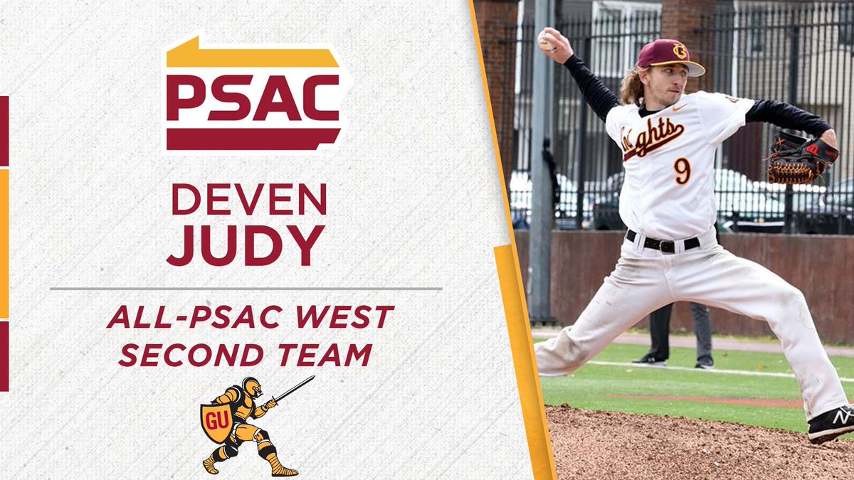 Our guy, our ace Deven Judy rounds out our PSAC All Conference honors with a West Division Second Team honor, compiling a 6-1 record, 55 innings pitched, a 3.76 ERA, and 61 strikeouts! All while setting almost every career pitching record in Gannon history! Congrats ace! #GUICE