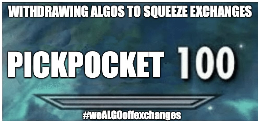 GovernorHat's tweet photo. The #ALGOrun has begun. It is time #weALGOoffexchanges. Become your own #ALGO governor and stop letting exchanges keep your rewards while voting for their own self interests. https://t.co/PjxLWn8KP1