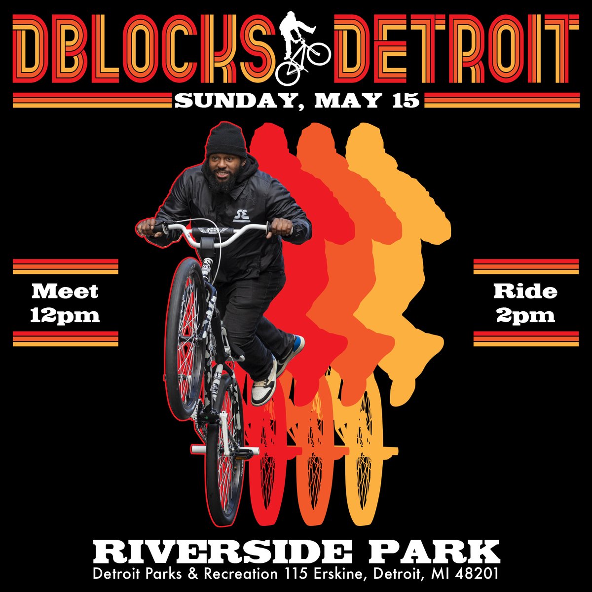 sebikes's tweet photo. Sunday, Sunday, SUNDAY! @rrdblocks is headed to Detroit to raise it up with the locals. If you’re anywhere near the area this weekend, come ride! #sebikeslife #rideout #sebikes #dblocks #bigripper #bmx #wheelie #wheelietime https://t.co/ZNKFnbnNRd