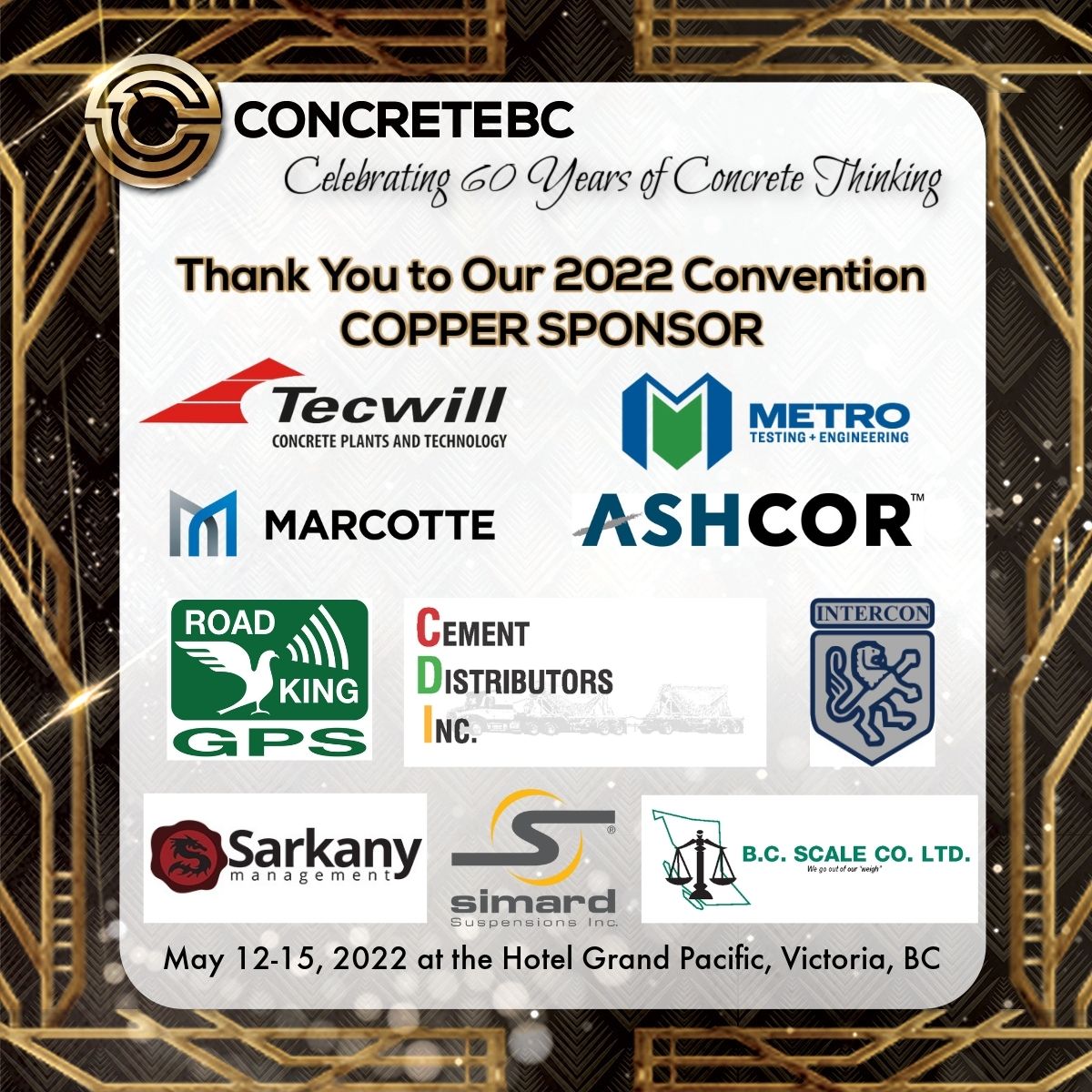 concrete_bc's tweet photo. Sponsor Highlight: Thank you to all our Copper Sponsors #thankyou #concretebcconvention https://t.co/IAMgu0EBI6