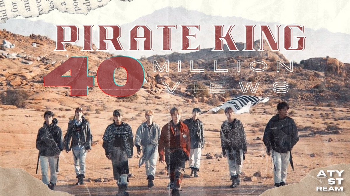 ATYstream's tweet photo. 🎉| Congratulations!

'Pirate King' ~ ATEEZs debut MV has reached 40M views, 1M likes &amp; 38k comments in 1298 days! 🤍🥂🥳

#PirateKing40M
#ATEEZ #에이티즈 @ATEEZofficial #エイティーズ https://t.co/rlKidyvTr3