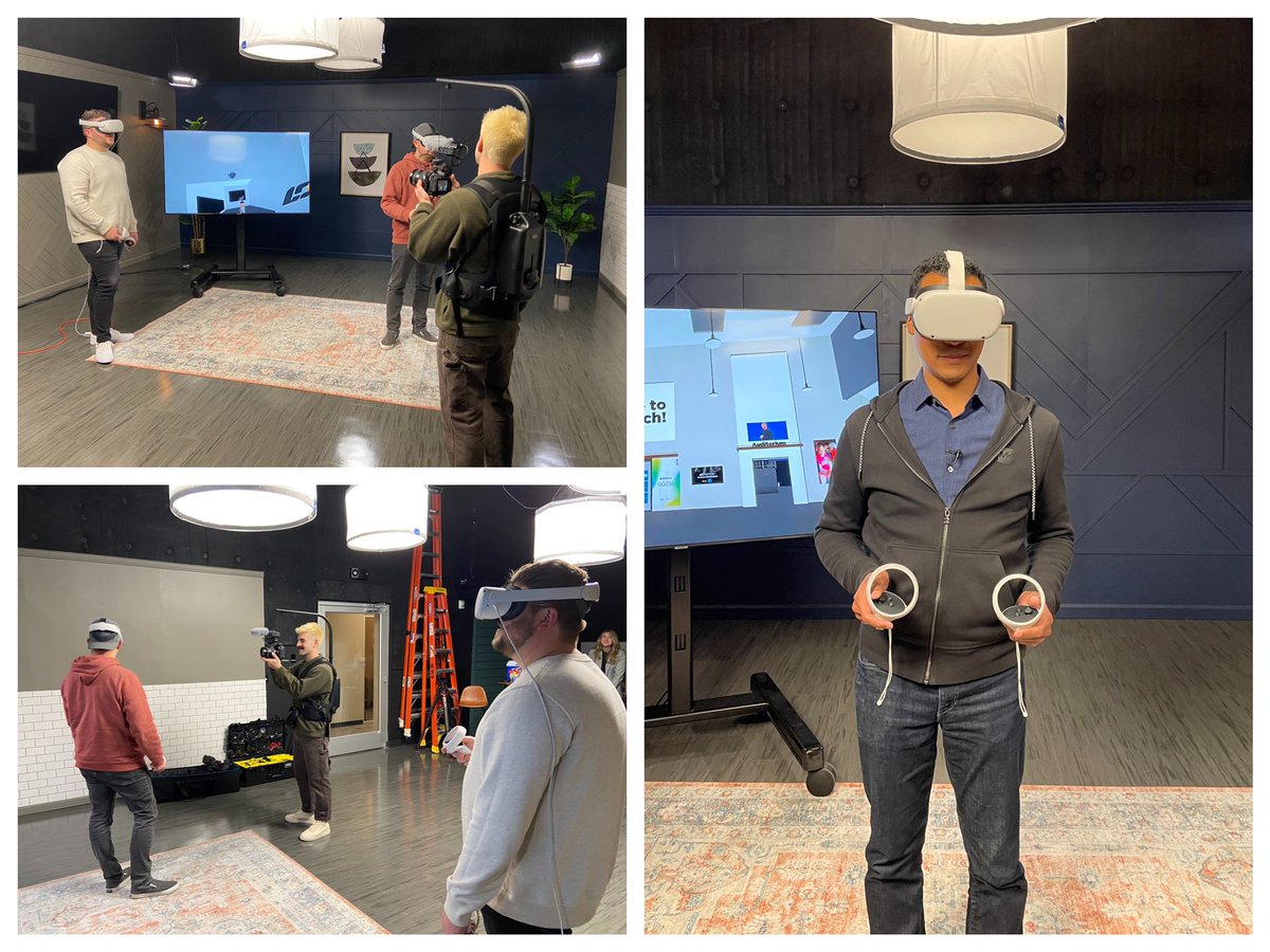 Behind the scenes from our “Church in the Metaverse.” Grateful to the <a href="/lifechurch/">lifechurch</a> team for their hospitality and grace putting up with a VR novice and for creating my avatar. The closest I’ll ever get to being an action/super hero bit.ly/3PjOTzR <a href="/rklasscreative/">Reed Klass</a>