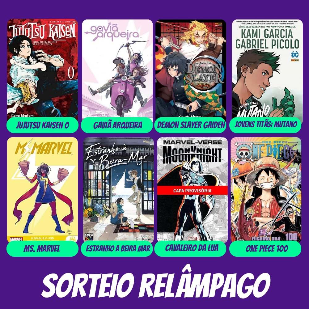 Promics_'s tweet photo. ⚡SORTEIO RELÂMPAGO

✅Regras:
- Seguir @Promics_
- Dar RT nesse tweet
- Comentar o HQ/mangá que vai escolher se ganhar

✅Resultado quarta (18/05) https://t.co/WYklFr5LLR