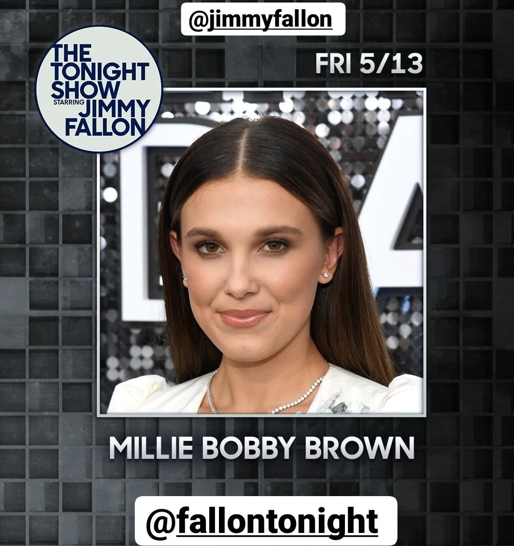 eggos_stranger7's tweet photo. É HOJE !!!! Para quem n lembra hoje teremos Millie bobby brown no #FallonTonightshow sendo entrevistada pelo #JimmyFallon as 00:30 (horário de brasilia) ansiosos?🥳 https://t.co/QvClmD68Ho