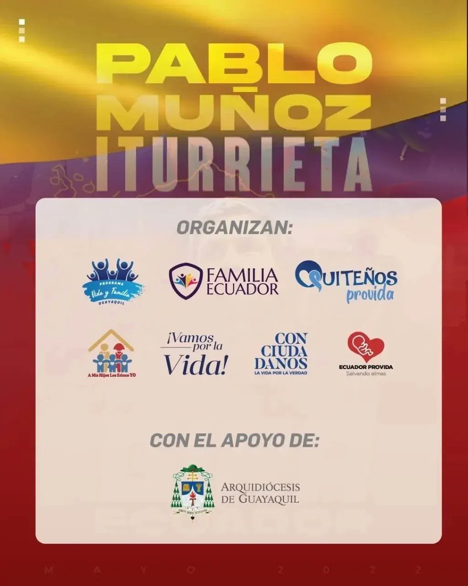 _FamiliaEcuador's tweet photo. 🇪🇨 ATENCIÓN ECUADOR 🇪🇨 

¡DEFENDAMOS NUESTRA FAMILIA! - Llega este mes a Ecuador el Dr. Pablo Muñoz Iturrieta @PMunozIturrieta con una increíble conferencia‼️

🗓️ GYE:
Viernes 27 - 19h00
🗓️ UIO:
Lunes 30 - 19h30

📌 CONTRIBUCIÓN: $10

Link de Inscripción: 
https://t.co/tpVv00Z5Kh https://t.co/Tgls3XTSzu