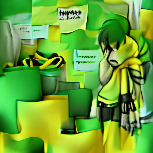 O_T_Human's tweet photo. Theme hopelessness it should use primarily yellow-green colors (#CFHB) #art #artist #artwork #nft #nfts #nftcollector https://t.co/9rCFzRrRWO