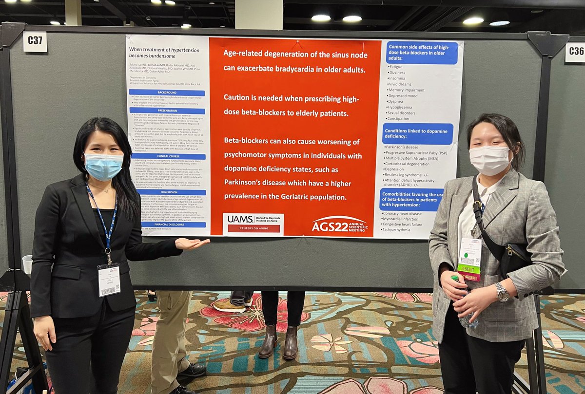 JAnPharmD's tweet photo. Can’t forget about UAMS fellows’ and geriatricians’ work either! #AGS22 https://t.co/2f6QJCCjLC